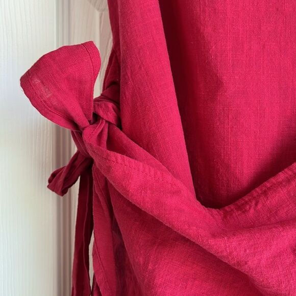 SHEIN 100% Cotton Red Wrap Backless Dress XL - Picture 6 of 14